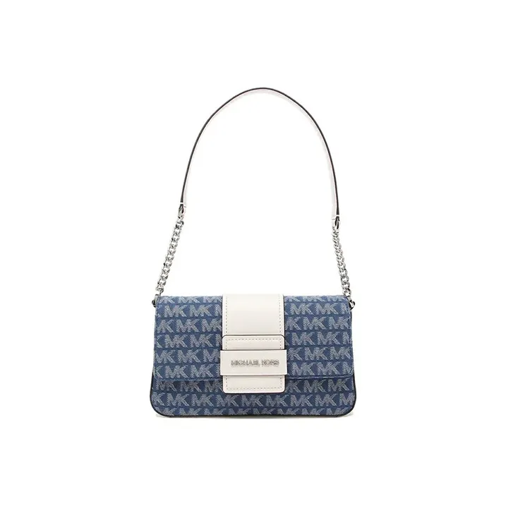 MICHAEL KORS MICHAEL KORS Luggage Collection Canvas Shoulder Bag Baguette Bag Women's Blue
