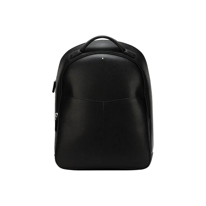 MONTBLANC Leather Backpack Small Size Men's Black