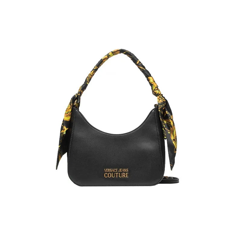VERSACE JEANS COUTURE Leather Shoulder Bag Crossbody Bag Handbag Women's Black