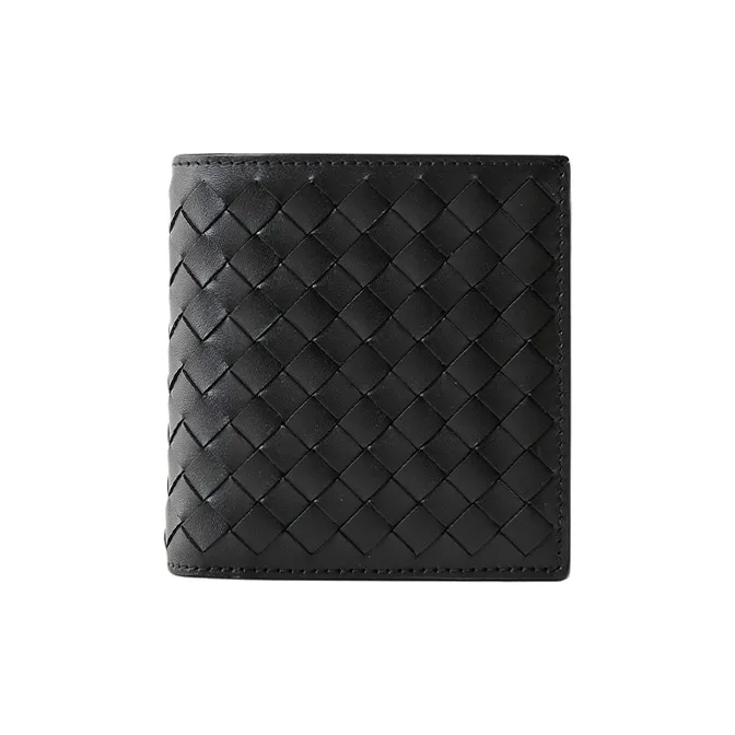 Bottega Veneta Cow Leather Card Holder Wallet Men's Black