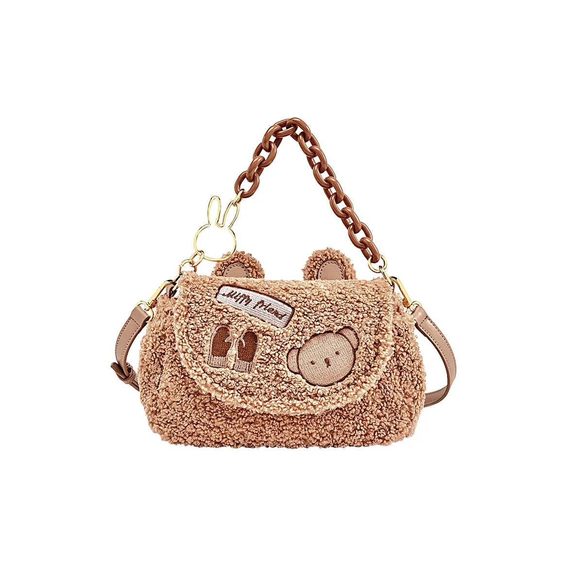 MIFFY Шерпа Шерпа Искусственный мех Сумка через плечо Сумка Обычная Женская Хаки Розовый
