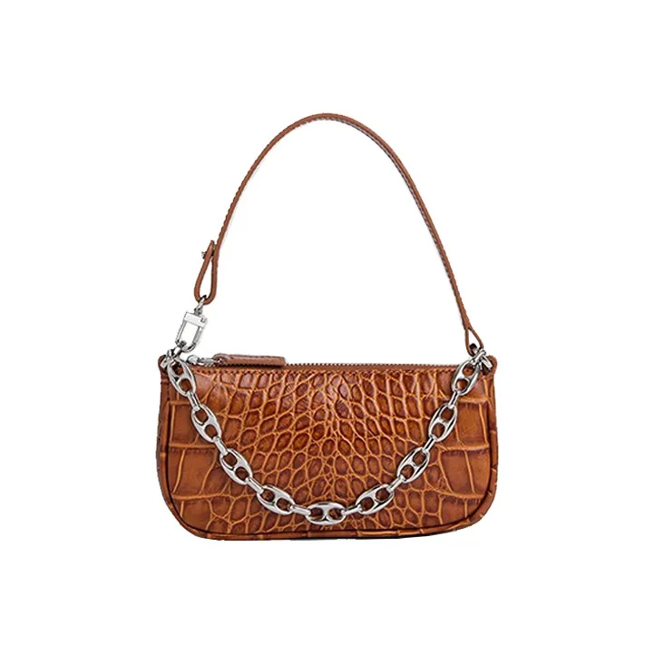 By Far Mini Rachel Кожа Сумка-багет Сумка Сумка через плечо Мини Женская Коричневая