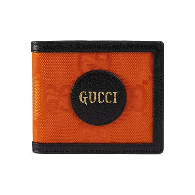 GUCCI Off The Grid Nylon With Leather Wallet Men's Orange/Black