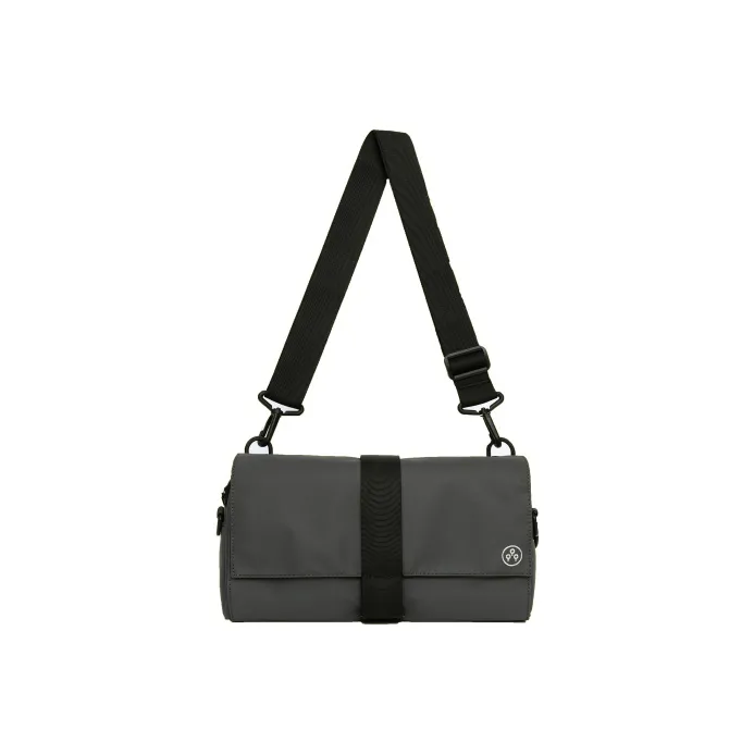 Kiwee Recycled Material Messenger Bag, Crossbody Bag, Triangle Bag Trumpets Unisex Mineral Gray
