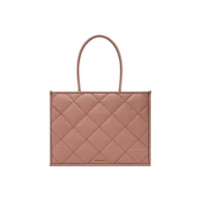 CHARLES KEITH Microfiber Synthetic Leather Wedding Tote Bag Tote Bag Shopping Bag Large Women's