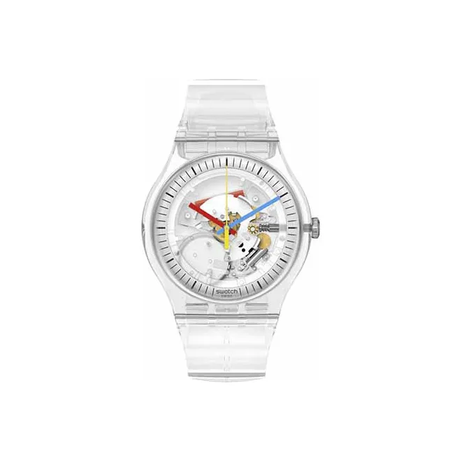 SWATCH New Gent Collection Кварцевый механизм Унисекс Часы 41*47,4 мм Циферблат с узором "скелет"