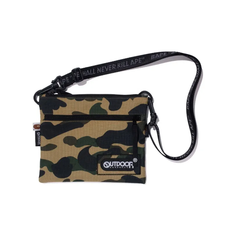 A BATHING APE OUTDOOR PRODUCTS Collaboration Fabric Crossbody Bag Unisex Light Camouflage