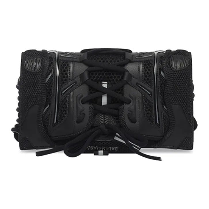 Balenciaga Fabric With Leather Cell Phone Pouch, Shoulder Bag, Crossbody Bag Regular Women's Black