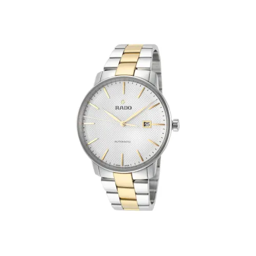 RADO Автоматический Механический Movement Мужские Кристальная Блеск Коллекция Часы 41 мм Белый