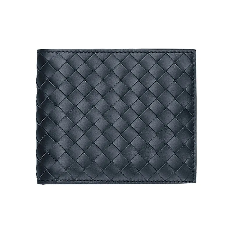 Bottega Veneta Cow Leather Card Holder, Wallet Unisex Dark Blue