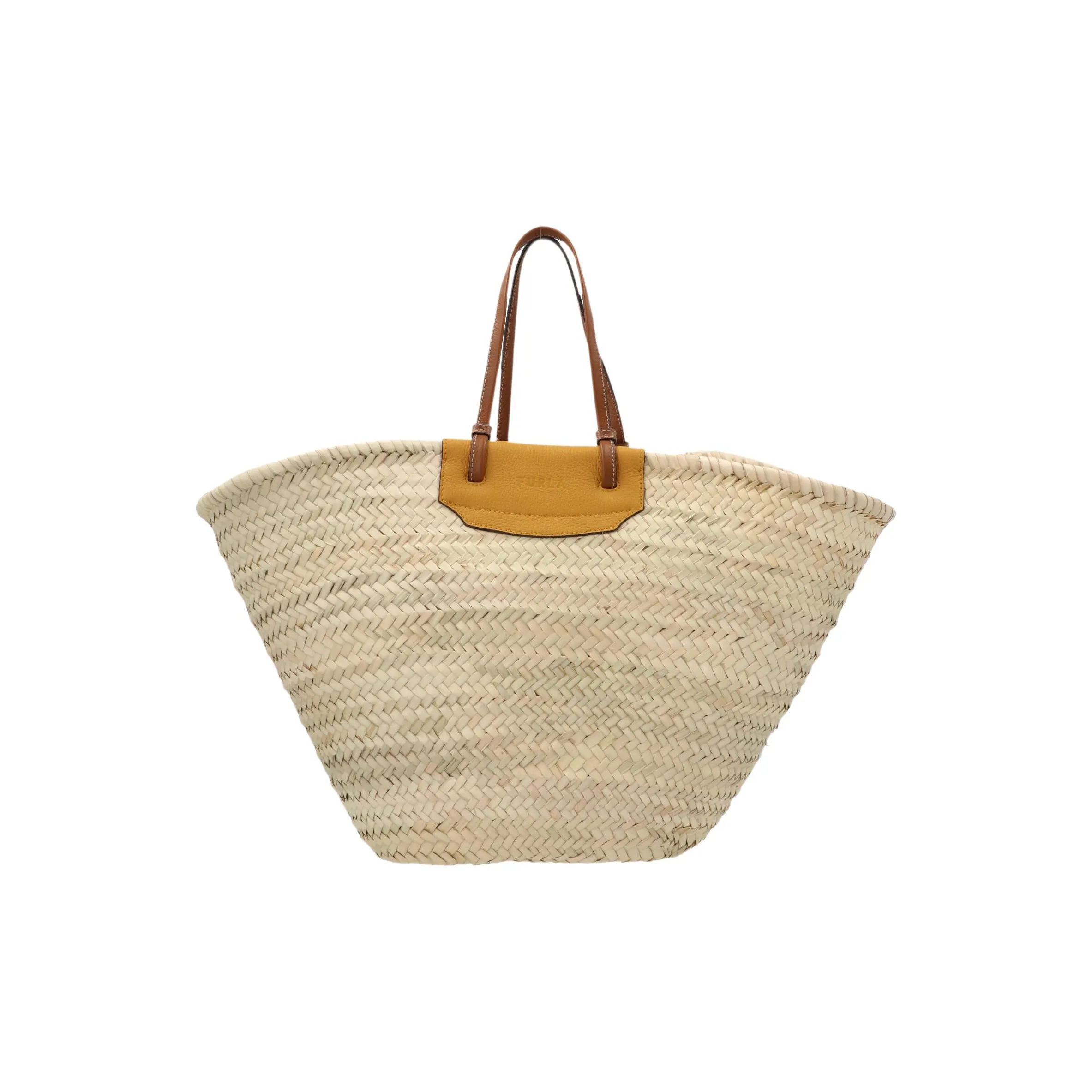 Furla Linen Woven Bag Handbag Regular Women's Light Umber