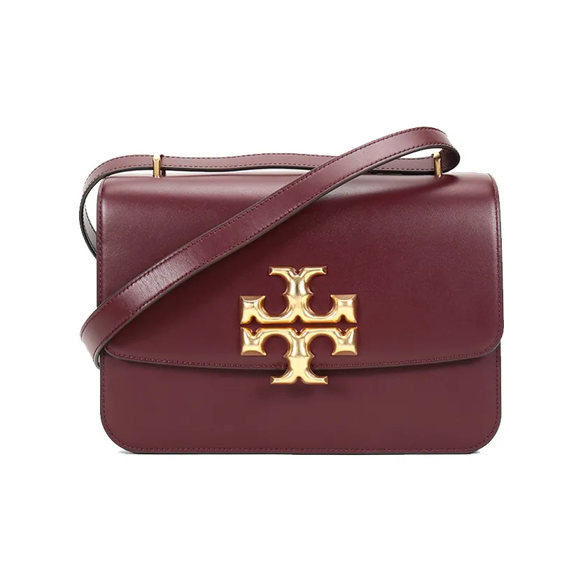 TORY BURCH Eleanor Leather Crossbody Bag, Shoulder Bag Women's Burgundy