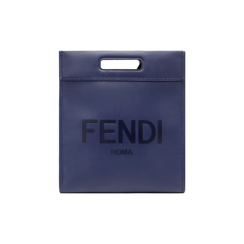 FENDI Calfskin Tote Bag, Shopping Bag, Shoulder Bag, Crossbody Bag, Handbag Men's Blue