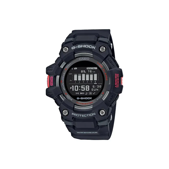 CASIO SQUAD Series G SHOCK Collection Кварцевый механизм Смольный ремешок Часы Мужские Черный циферблат