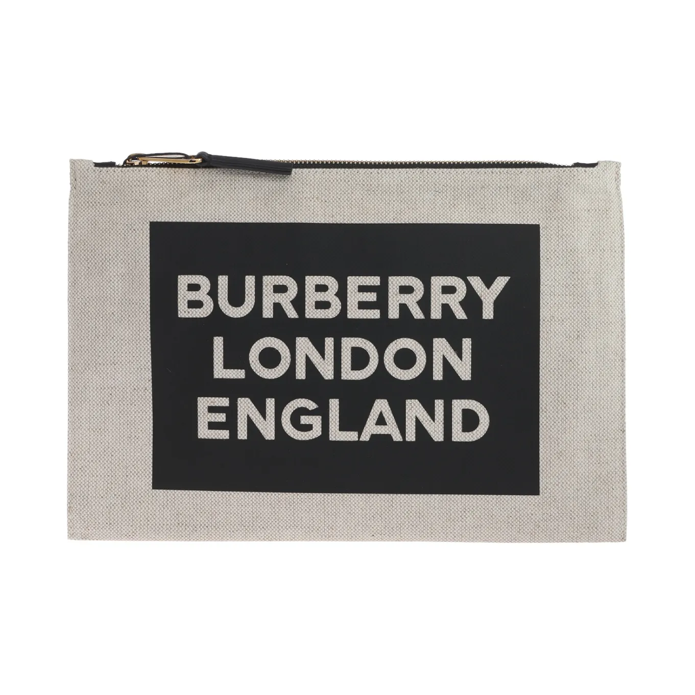Burberry Cotton With Leather Clutch Women's Gray