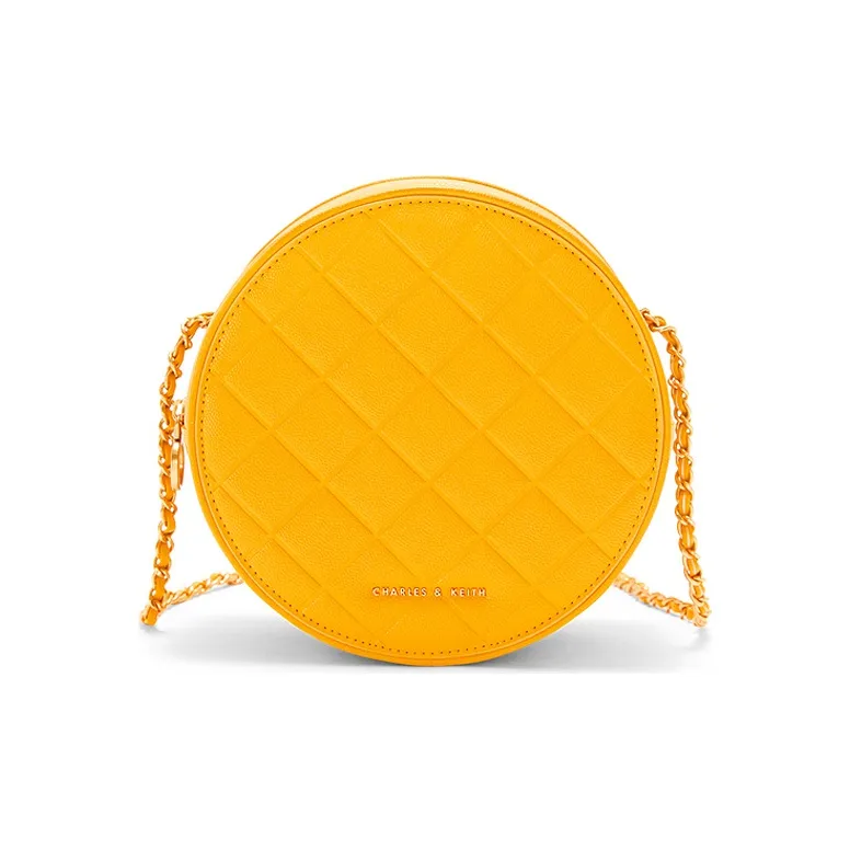 CHARLES KEITH Микрофибра Синтетическая Кожа Круглая Сумка Маленькая Круглая Сумка Сумка через плечо Женская Черная