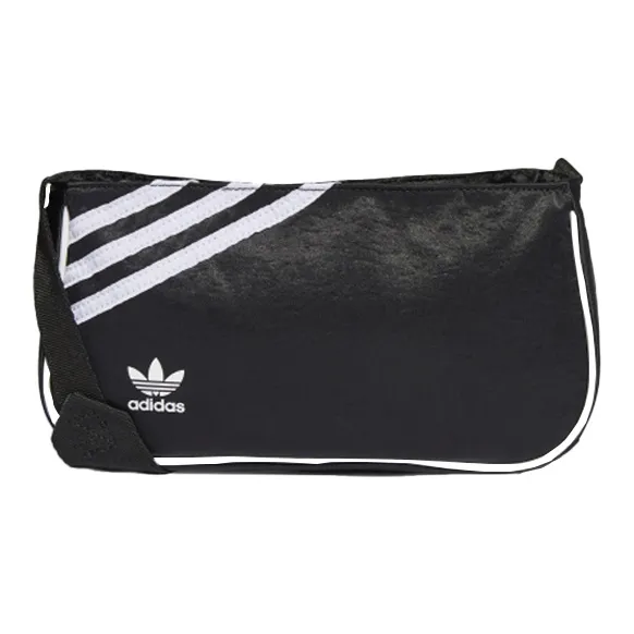 Adidas Originals Leather Shoulder Bag, Crossbody Bag Mini Unisex Black