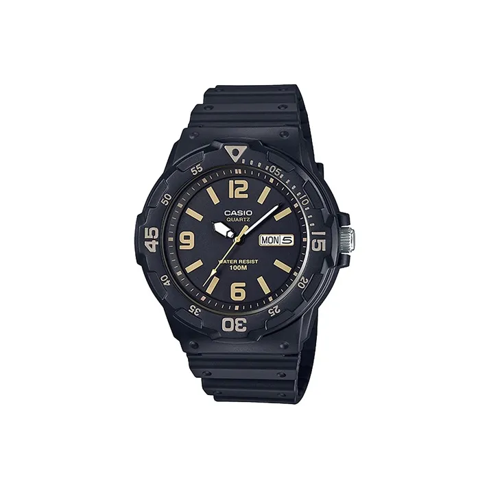 CASIO YOUTH Collection MRW Круглый Disk THREE Булавка Кварцевый механизм Смола Ремень Часы Мужские Черный циферблат