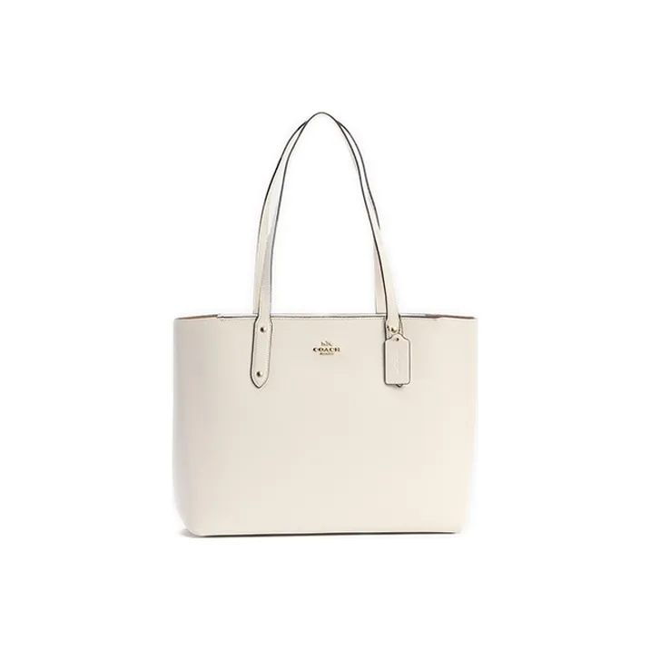 COACH Central Кожа Тоут Сумка Сумка для покупок Сумка Сумка через плечо Женская Чисто Белая