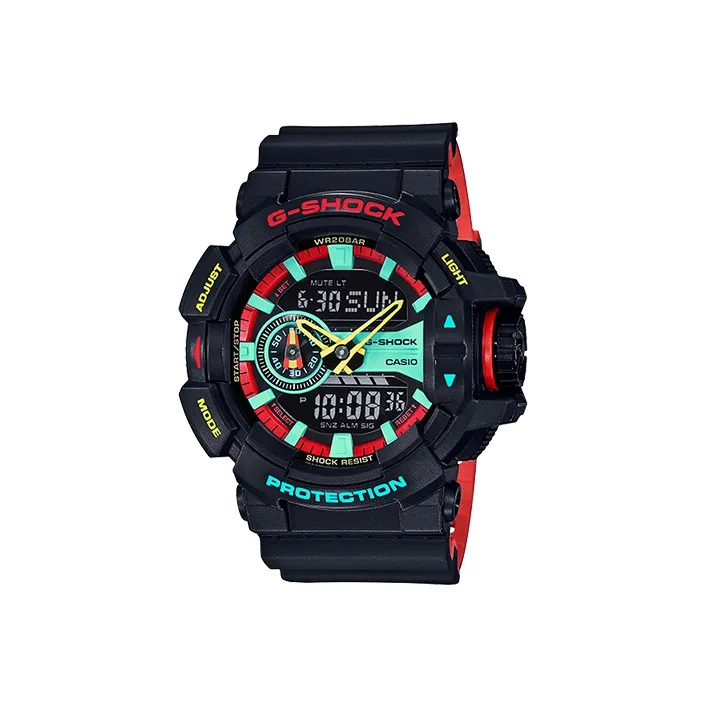 CASIO YOUTH Collection Кварцевый механизм Смола Ремешок Часы Мужские Черный Циферблат GA 400CM 1A