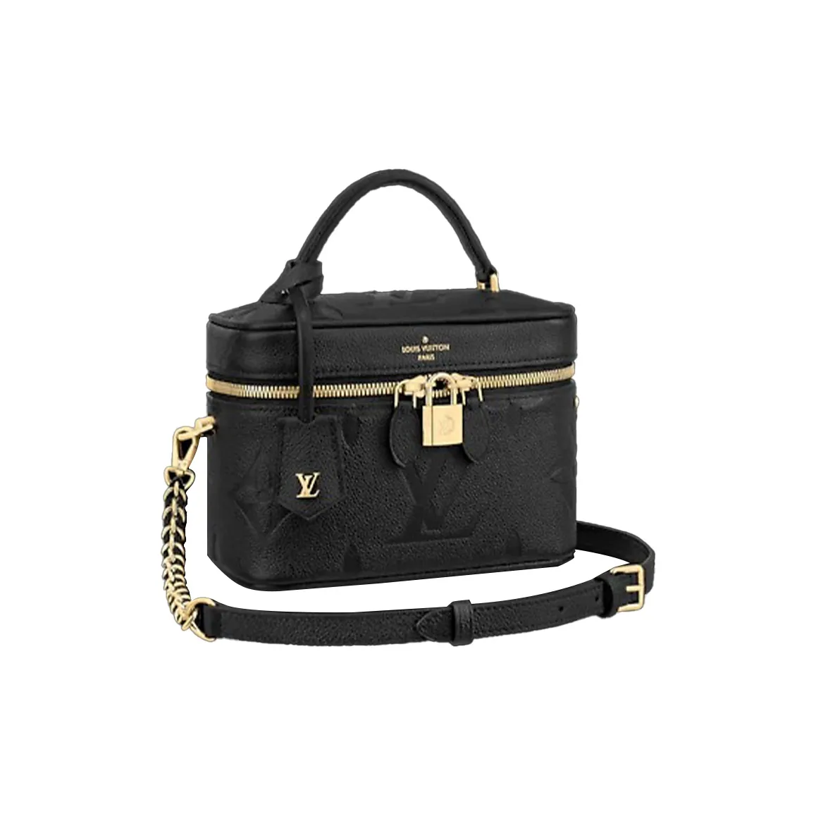 LOUIS VUITTON Vanity Cow Leather Makeup Box Shoulder Bag Regular Women's Black
