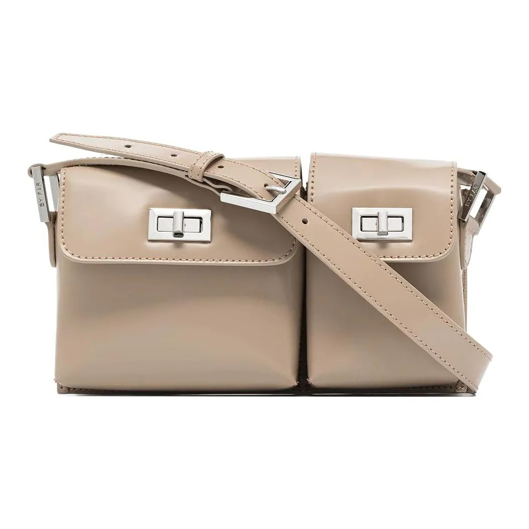 By Far Baby Billy Leather Shoulder Bag, Twin Combo Bag, Crossbody Bag, Shoulder Bag Women's Khaki