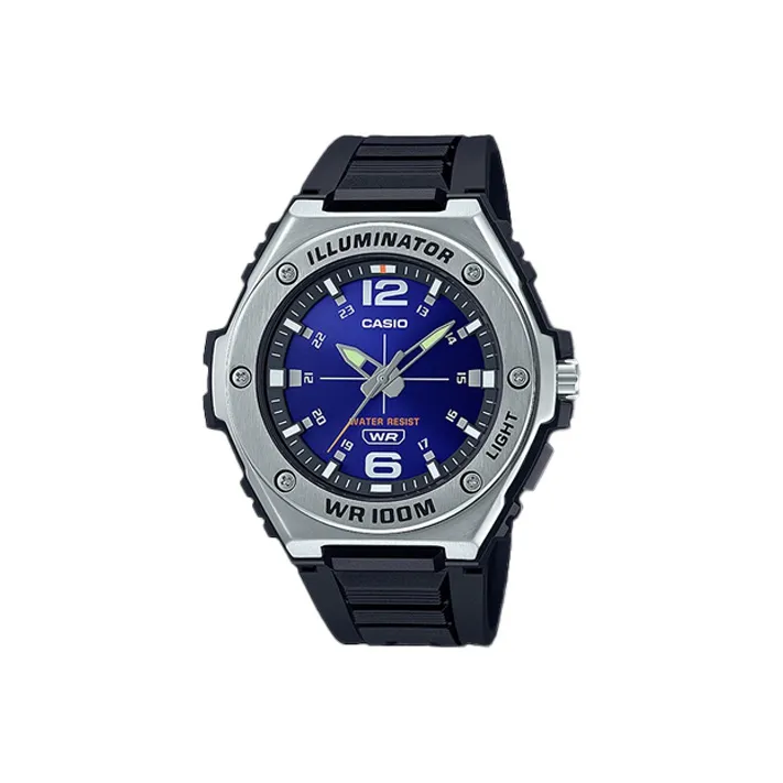 CASIO YOUTH Collection Круглый Шарм THREE Булавка Железо Сердце Кварцевый механизм Смола Ремень Часы Мужские Синий циферблат