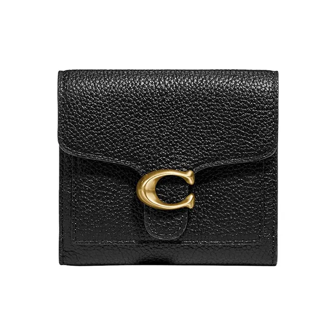 COACH Tabby Leather Wallet Women's Black