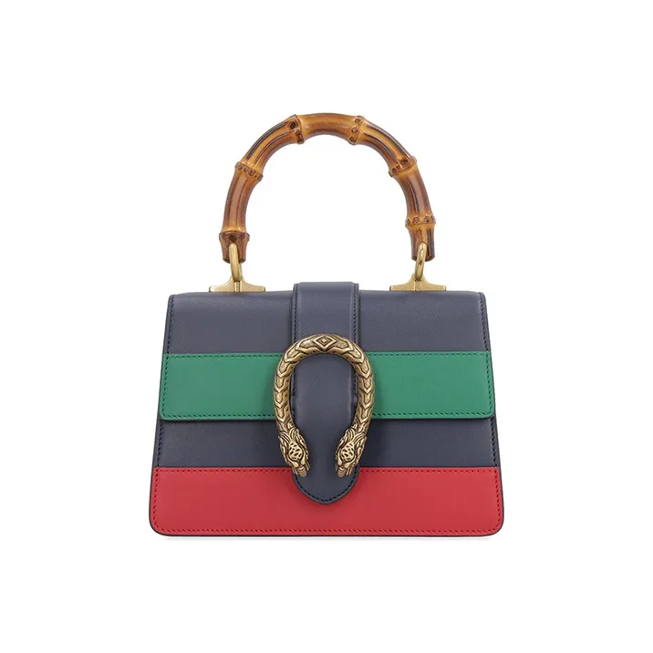 GUCCI Dionysus Multicolor Leather Shoulder Bag Crossbody Bag Handbag Mini Women's Dark Blue/Green/Red