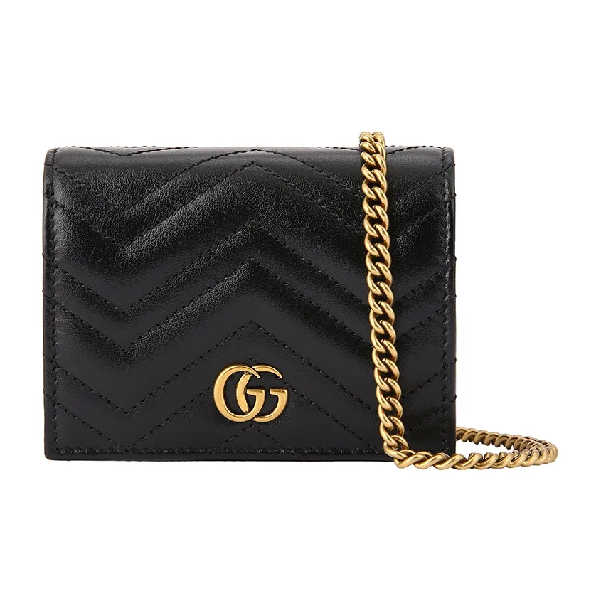 GUCCI GG Marmont Quilted Leather Shoulder Bag, Crossbody Bag Women's Black