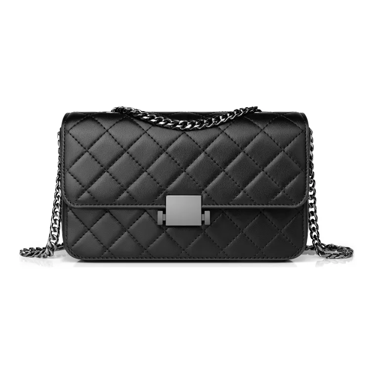 INJOYLIFE Сумка из овечьей кожи с цепочкой маленькая квадратная сумка сумка через плечо стандартная женская черная