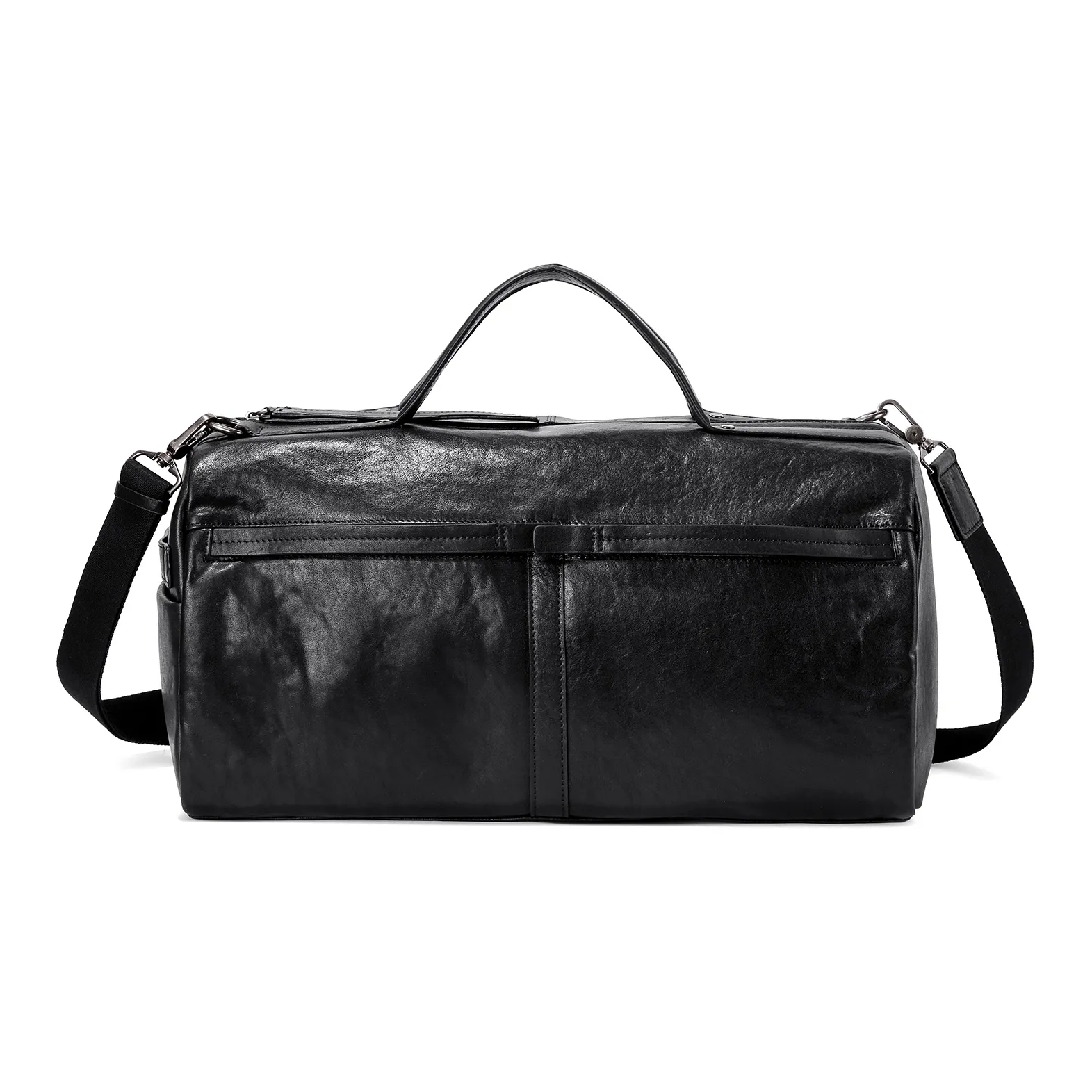 Ace Paul Сумка из крупнозернистой текстуры коровьей кожи одна на плечо дорожная сумка большая мужская черная