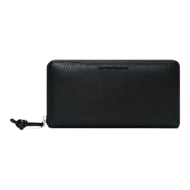 EMPORIO ARMANI Cow Leather Wallet Men's Black
