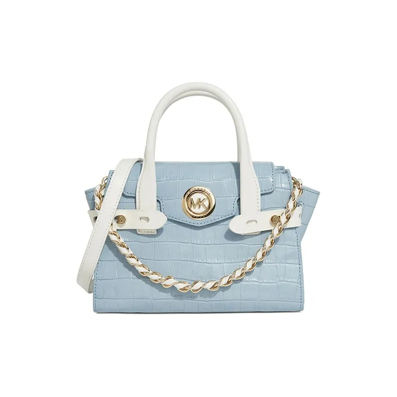 MICHAEL KORS Cow Leather Patchwork With Artificial Leather Handbags Shoulder Bag Crossbody Bag Mini Women's Sky Blue