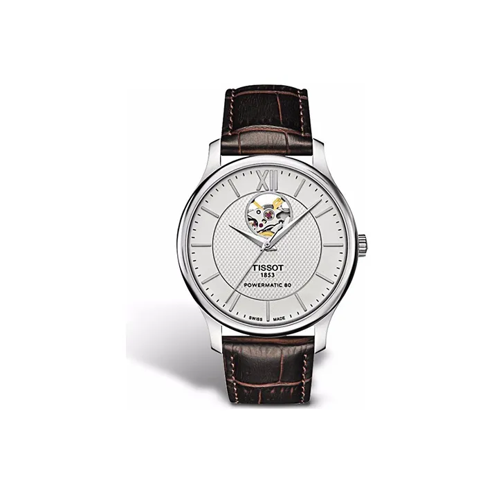 Tissot T Classic Tradition Powermatic 80 Open Heart Automatic Silver
