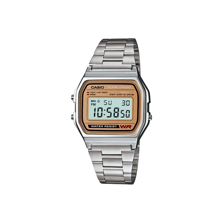 CASIO Vintage Collection Блок Электронный Механизм Нержавеющая сталь Ремешок Часы Мужские Серебристый циферблат
