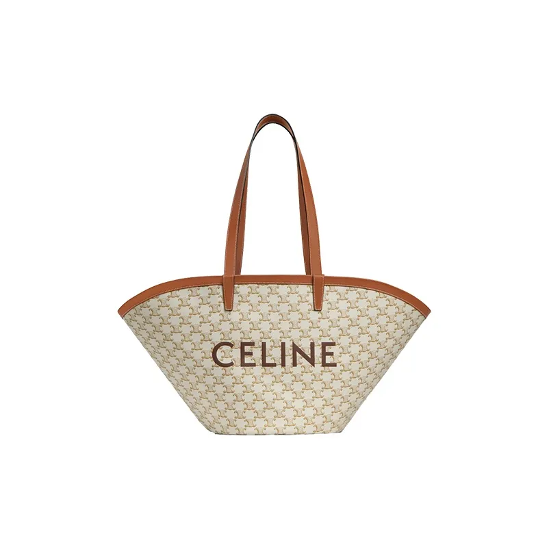 CELINE Couffin Canvas With Leather Trim Tote Bag, Shopping Bag, Handbag, Shoulder Bag Women's