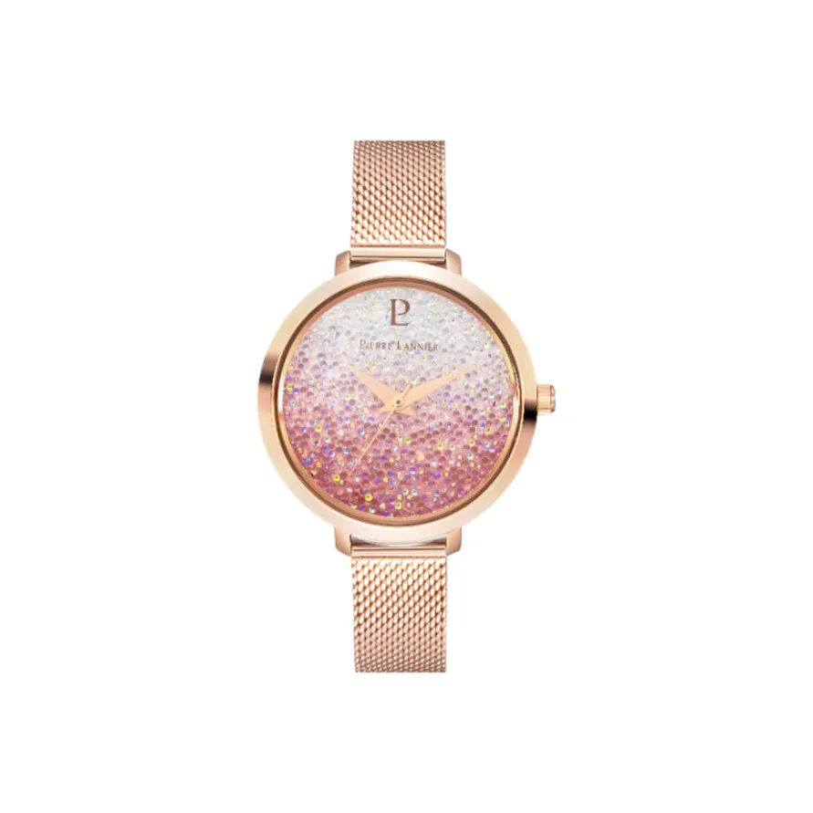 PierreLannier Наручные часы Кварцевый механизм Золотой циферблат Женские часы