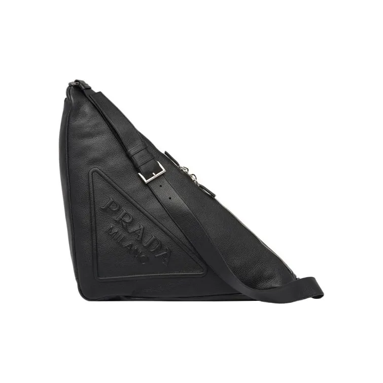 PRADA Large Leather Triangle Shoulder Bag