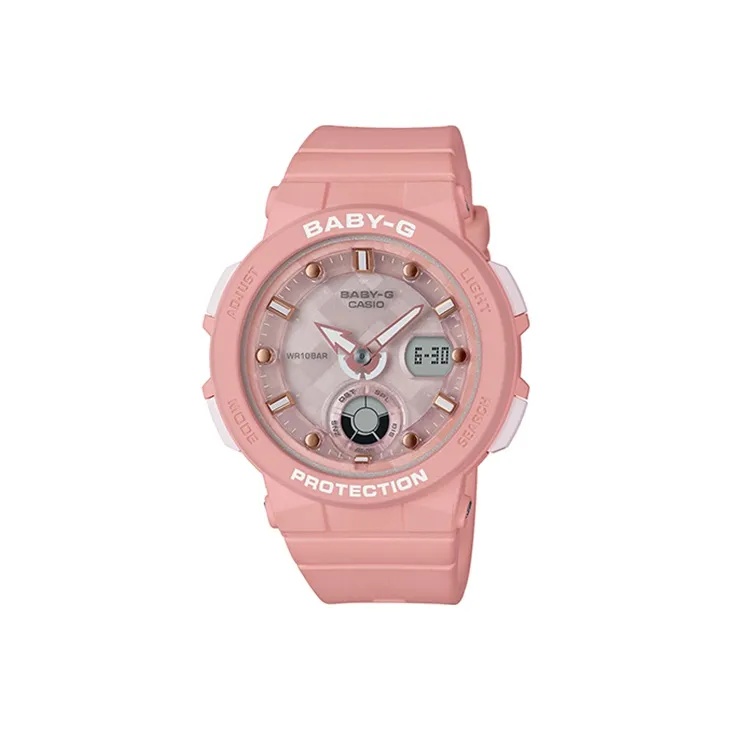 CASIO Baby Beach Traveler Collection Кварцевый механизм Смольный ремешок Часы Женские Розовый циферблат