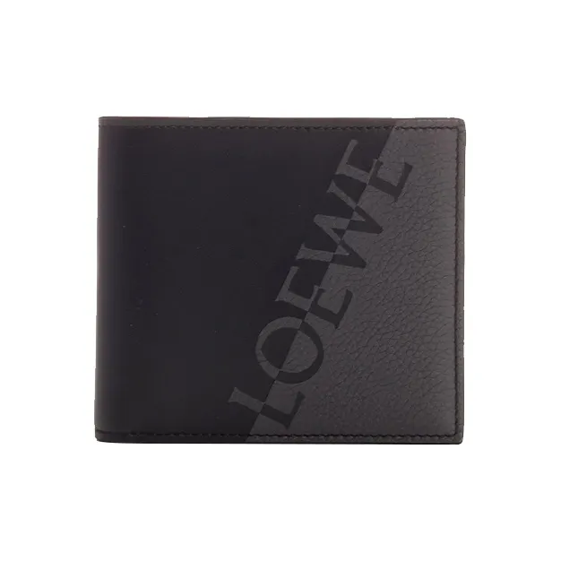 LOEWE Cow Leather Wallet Men's Anthracite/Black