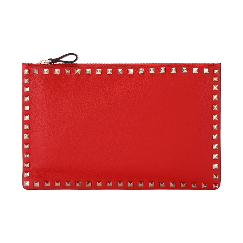 Valentino Клатч из коровьей кожи большой женский красный