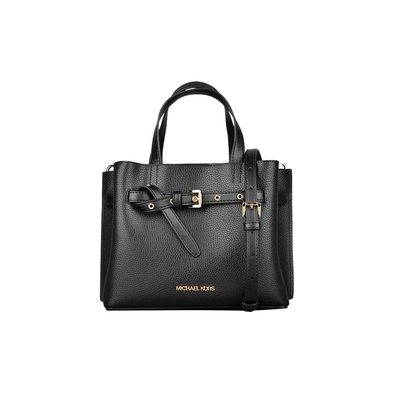 MICHAEL KORS Emilia Cow Leather Shoulder Bag Crossbody Bag Handbags Small Size Women's Black