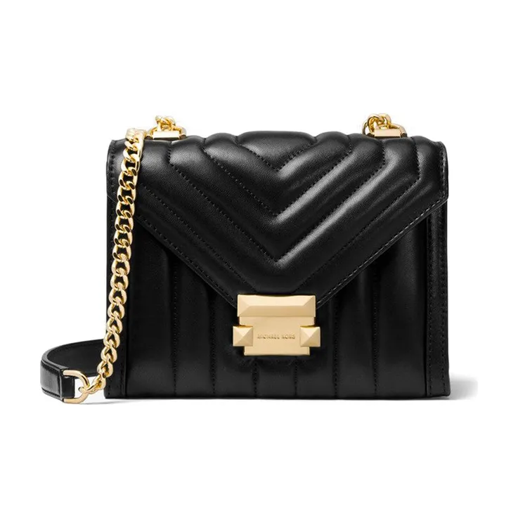 MICHAEL KORS Whitney Sheepskin Envelope Bag Shoulder Bag Crossbody Bag Small Size Women's Pure Black