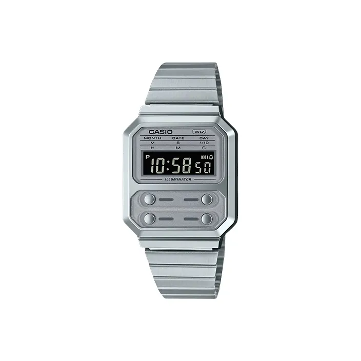 CASIO VINTAGE Series Кварцевый механизм нержавеющая сталь ремешок унисекс серебристый циферблат