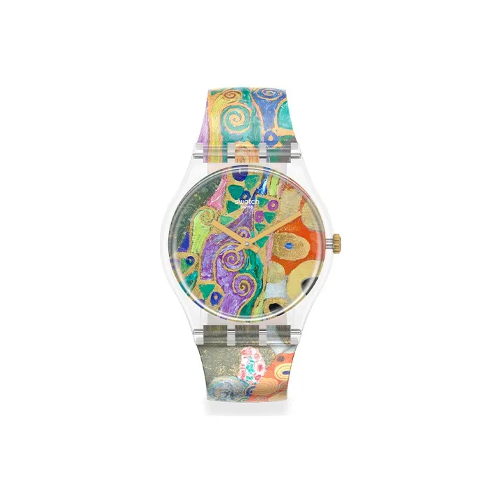 Swatch Quartz Movement Унисекс Часы 34 мм Фиолетовые