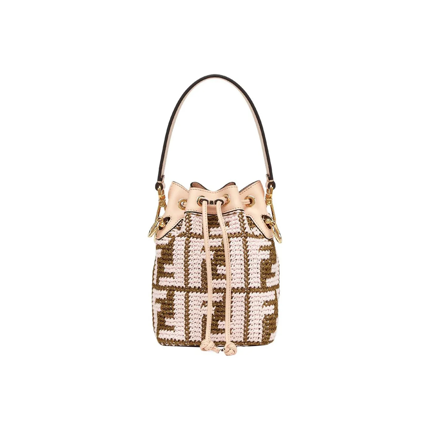FENDI Raffia Mon Tresor Bucket Bag, Handbag, Shoulder Bag Trumpets Women's Multicolor