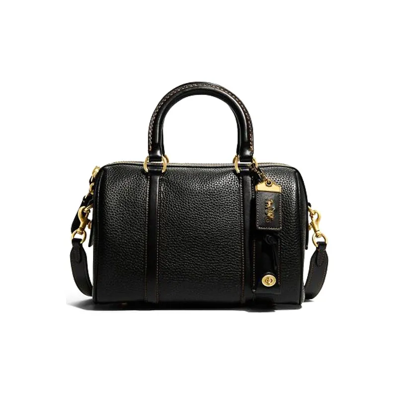 COACH Рубин Естественный Пескоструйная Кожа Сумка через плечо Сумка через плечо Сумка через плечо Средний Женская Черная