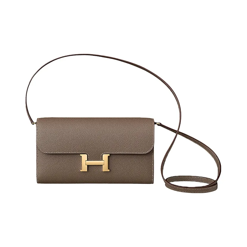 HERMES Constance To Go Epsom Leather Wallet Shoulder Bag Crossbody Bag Regular Women
s 18 Etoupe Elephant Gray