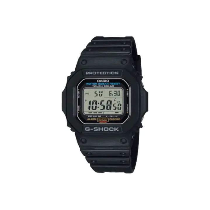 CASIO DIGITAL Collection Блок Солнечный Кварцевый механизм Смольный ремешок Часы Мужские Черный циферблат